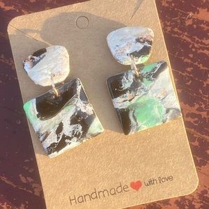 Marbled polymer clay earrings